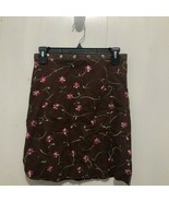 Erin Macleod Embroidered Floral Skirt Adjustable Waist Snap Waist 18&quot; Le... - $370.47 MXN
