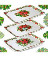 3 Pcs Christmas Serving Tray 13 x 10 Inch Reusable Merry Christmas Platt... - €21,60 EUR