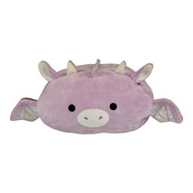 Squishmallow KellyToy Dina the Purple Dragon Stackable Shimmer wings 2020 12&quot; - £9.46 GBP