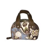 Spartina 449 JEWELRY Travel Case FLORAL Boho Zip Close Leather Linen Fabric - €17,68 EUR