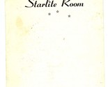The Starlite Room Menu PalWaukee Airport Wheeling Illinois 1950&#39;s - £43.21 GBP