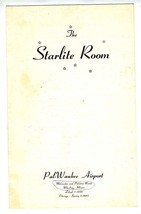 The Starlite Room Menu PalWaukee Airport Wheeling Illinois 1950&#39;s - £42.95 GBP