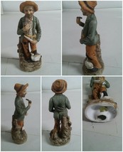 VTG HOMCO Home Interiors Ceramic Man Holding Pipe With Duck Figurine - £7.98 GBP