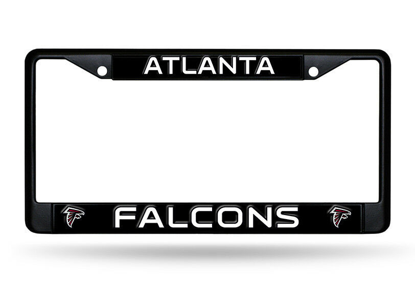 NFL Atlanta Falcons Black Chrome License Plate Frame Thick White Letters - $19.99