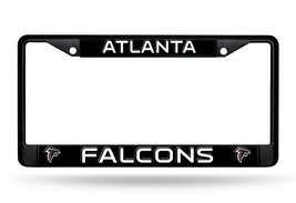 NFL Atlanta Falcons Black Chrome License Plate Frame Thick White Letters - £15.77 GBP