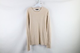 Vintage Y2K 2002 Gap Mens XL Blank Cotton Ribbed Knit Long Sleeve T-Shirt Beige - £36.96 GBP