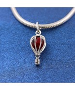 925 Sterling Silver Hot Air Balloon Murano Glass Dangle Charm  798064C01 - $19.50