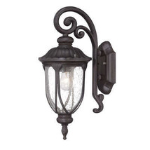 Black Cast Aluminum Glass Lantern Wall Sconce - £161.62 GBP