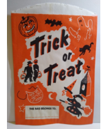 Rare Large 11&quot; Halloween Trick Or Treat Paper Candy Loot Bag Clever Idea... - £14.56 GBP