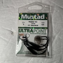 3 Mustad Weighted Grip 1/8 oz 38101W18 Size 4/0 - $9.99