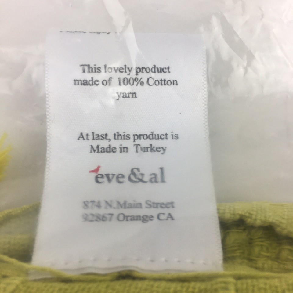 Eve & Al Beach Towel Thin Green Cotton Throw Blanket Stone Washed Retro Item image 5