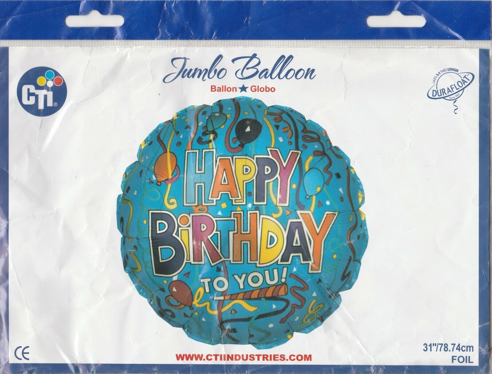 CTI Jumbo Happy Birthday 31" Foil Balloon  ~ ranjacuj - £8.11 GBP