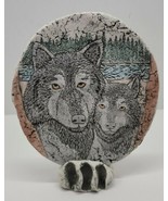 Shapes Of Clay by STAN Handmade Mt St Helens Ash Wolf Wolves Plaque W St... - £19.10 GBP