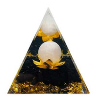 2 1/2&quot; White Moon With Lotus Orgonite Pyramid - £36.34 GBP