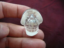 (HH103-D) new carved HUMAN SKULL CLEAR white QUARTZ CRYSTAL GEM skulls g... - $24.99