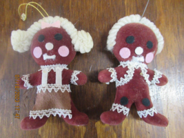 VINTAGE Felt Gingerbread Cookie Christmas Ornaments - £14.58 GBP