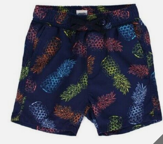 Primary image for Estamico Boys Quick Dry Beach Swim Trunk Pineapple Board Shorts Pockets Sz 7 / 8