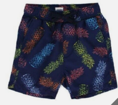 Estamico Boys Quick Dry Beach Swim Trunk Pineapple Board Shorts Pockets Sz 7 / 8 - £15.00 GBP