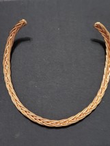 Braided Choker Necklace Rose Tone Vintage - $262.41 MXN