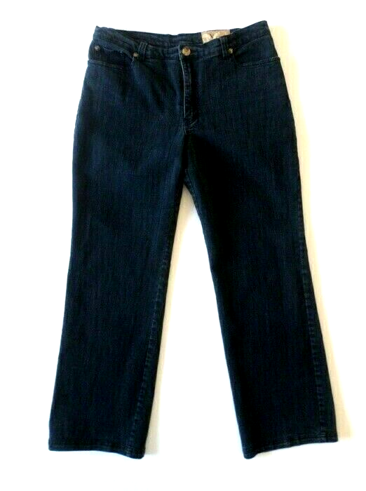 V CRISTINA Women&#39;s Designer Jeans 14 (34-30.5 measured) Embellished Stretch - $11.83