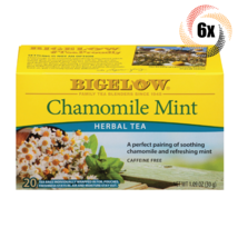 6x Boxes Bigelow Chamomile Mint Herbal Tea | 20 Pouches Per Box | 1.09oz - £28.28 GBP