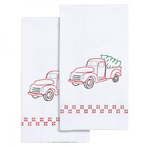 Jack Dempsey Needle Art Old Truck Decorative Hand Towels - £9.53 GBP