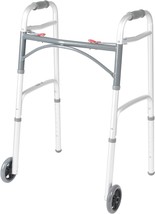 Folding Walker with 5&quot; Wheels 10200-1 Deluxe 2-Button Drive Medical - Si... - £18.37 GBP
