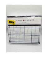 Tommy Hilfiger 3 pc Tull Sheet Set Blue Windowpane Blue White NWT - €34,43 EUR