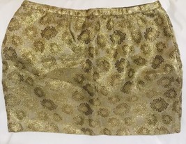 J Crew Gold Mini Skirt Animal Leopard Print Jacquard  Short Dressy Forma... - $21.00