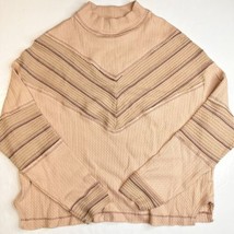 Miss Me Waffle Knit Sweater Sz Medium Peach Oversized Drop Shoulder Slouchy Top - £15.72 GBP