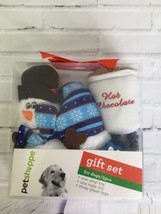 Pet Shoppe Winter Theme Dog Puppy Vinyl Rope Snowman Plush Toys 5pc Gift Set - £13.93 GBP