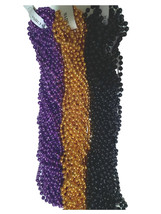 36 Purple Orange Black Halloween Mardi Gras Beads Party Favors Necklaces 3 Dozen - £13.48 GBP