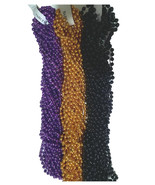 36 Purple Orange Black Halloween Mardi Gras Beads Party Favors Necklaces... - $16.14