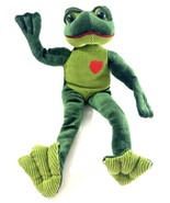 Frog Amscan Wired Posable Corduroy Velvet Green Plush Stuffed Toy w/ Heart - $475.03 MXN