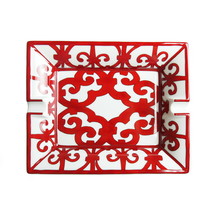 Hermes Balcon du Guadalquivir Change tray porcelain Ashtray red plate ta... - $808.66