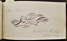 1877 antique AUTOGRAPH ALBUM oskaloosa io HATTIE BUCK? fraktur sketch battle crk - £68.46 GBP