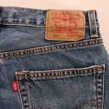 Levi's 550 Relaxed Fit Women's Blue Cotton Denim Jeans Cutting In Shorts (34×7) image 5