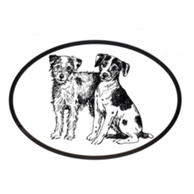 Jack Russell Decal - Parson Dog Breed Oval Vinyl Black &amp; White Window Sticker - £3.19 GBP