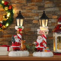 2 Pack Christmas Light Table Decorations Red Cardinal LED Lamppost Tabletop Stat - £73.50 GBP