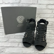 Vince Camuto Heels Black VV-Evel Size 6.5M Strappy Minor Box Damage - $15.74