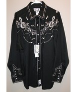 Panhandle Slim NWT Rockabilly Western Music Embroidered Guitar Shirt L - £91.67 GBP