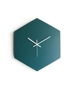 16.5&quot; Large Teal Geometric Wall Clock, Modern Hexagonal Design, Quiet No... - $47.00