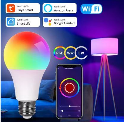 WiFi Smart LED Bulb – RGB Color Changing Light for Home, Alexa &amp; Googlע - $9.99