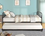 Platform Bed Frame With Trundle, Twin Size Daybed With Headboard &amp; Footb... - £272.58 GBP