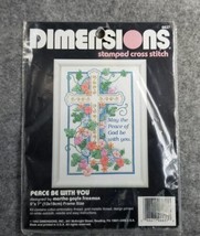 Dimensions Peace Be With You Cross Flowers Religious Stamped Cross Stitch Kit - £13.43 GBP