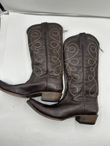 Stetson Women&#39;s Abigail Distressed Snip Toe Zipper Western Boots Brown S... - $74.24