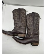 Stetson Women&#39;s Abigail Distressed Snip Toe Zipper Western Boots Brown S... - $101.53 CAD