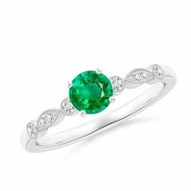 ANGARA Marquise and Dot Emerald Engagement Ring with Diamonds in 14K Gold - £1,131.82 GBP