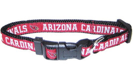 Arizona Cardinals Dog Collar Adjustable Silver D Ring Size Large NFL Walk - £6.90 GBP