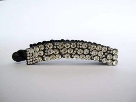 Black  sparkly banana hair claw clip with clear crystals rhinestones - £9.40 GBP